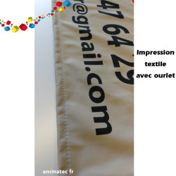 Impression  textile finition ourlet