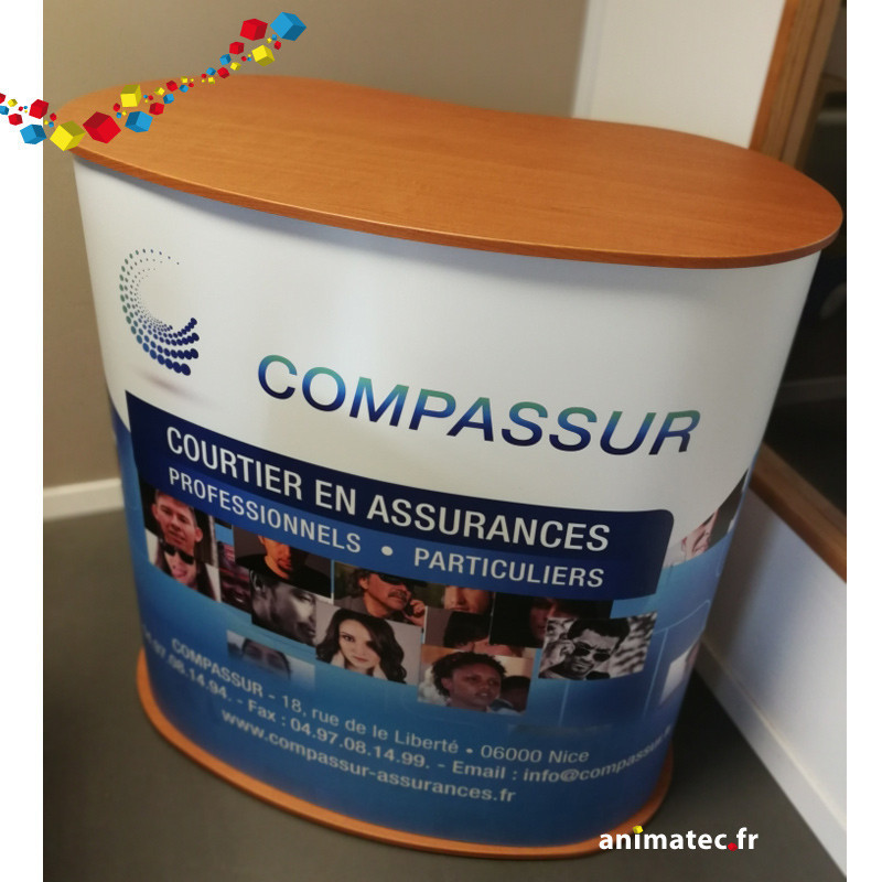 Impression comptoir Easylite 90 courbe
