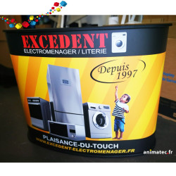 Impression comptoir Easylite 120 courbe