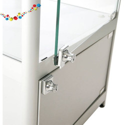 Vitrine grise verre basse avec rangement