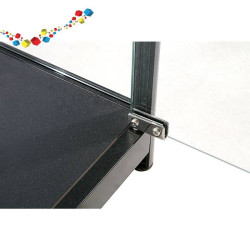 Vitrine d'exposition noire en verre et avec éclairage