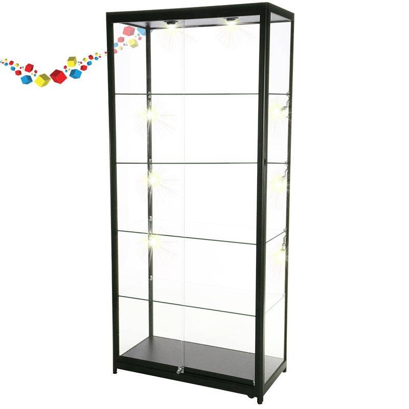 Vitrine haute 90 cm noire