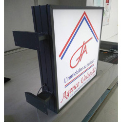 Caisson lumineux recto verso mural