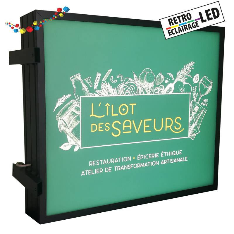 Caisson lumineux recto verso mural