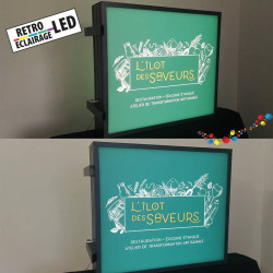 Caisson lumineux LED recto verso mural