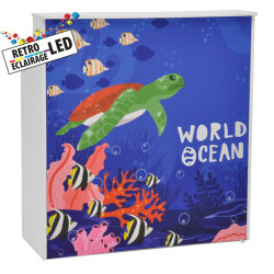 Bar d'exposition blanc pliable avec rétro-éclairage LED