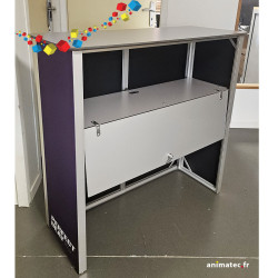 comptoir sécurisé en tissu pour stand
