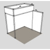 Stand îlot X truss 3x3 m avec visuel en hauteur
