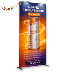 Stand tubulaire textile droit 3m de haut