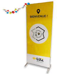 Totem tissu de 2 m recto verso